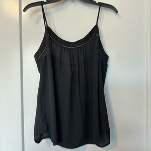 Loft Black Flowy Spaghetti Strap Tank Top Size M